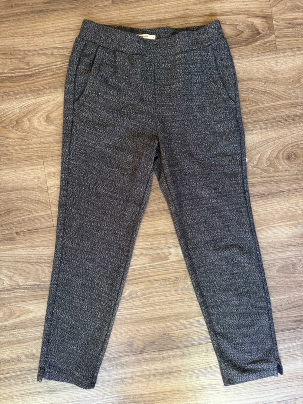 Marine Layer Organic Cotton Gray Textured Knit Tapered Pants Size: S